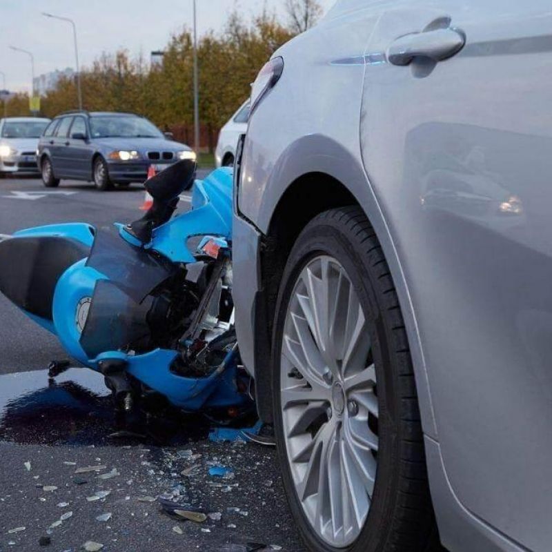 Car accident with a motorcycle