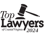 Top Lawyers of Coastal Virginia 2024 logo with gavel imagery, symbolizing legal excellence and recognition.