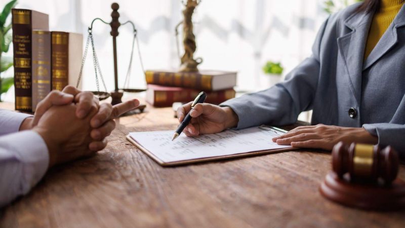 Client review meeting for a pedestrian accident settlement