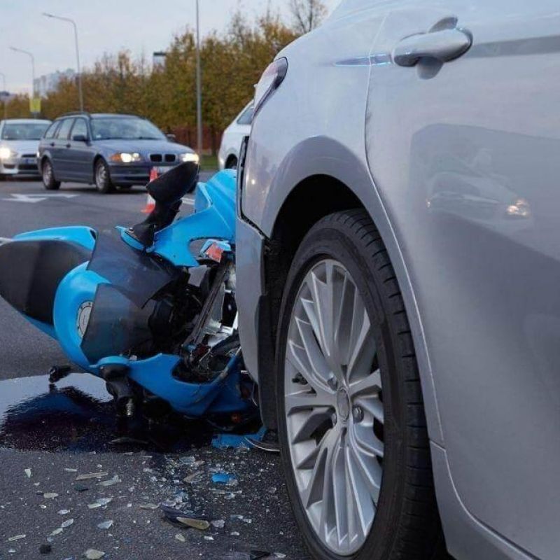 Car accident with a motorcycle