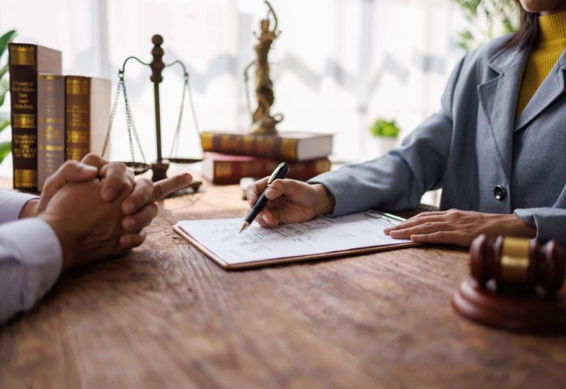 Client review meeting for a pedestrian accident settlement