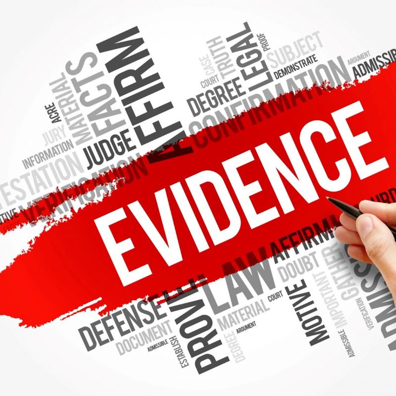 Evidence word cloud collage
