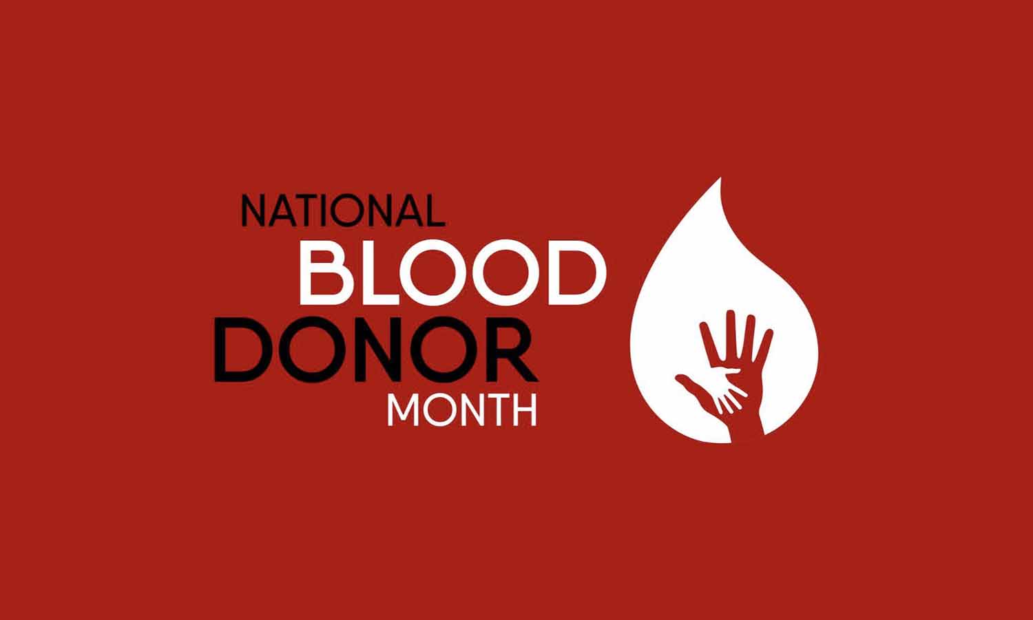 Red vector illustration for National Blood Donor Month in January