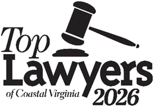 Top Lawyers of Coastal Virginia 2024 logo with gavel imagery, symbolizing legal excellence and recognition.