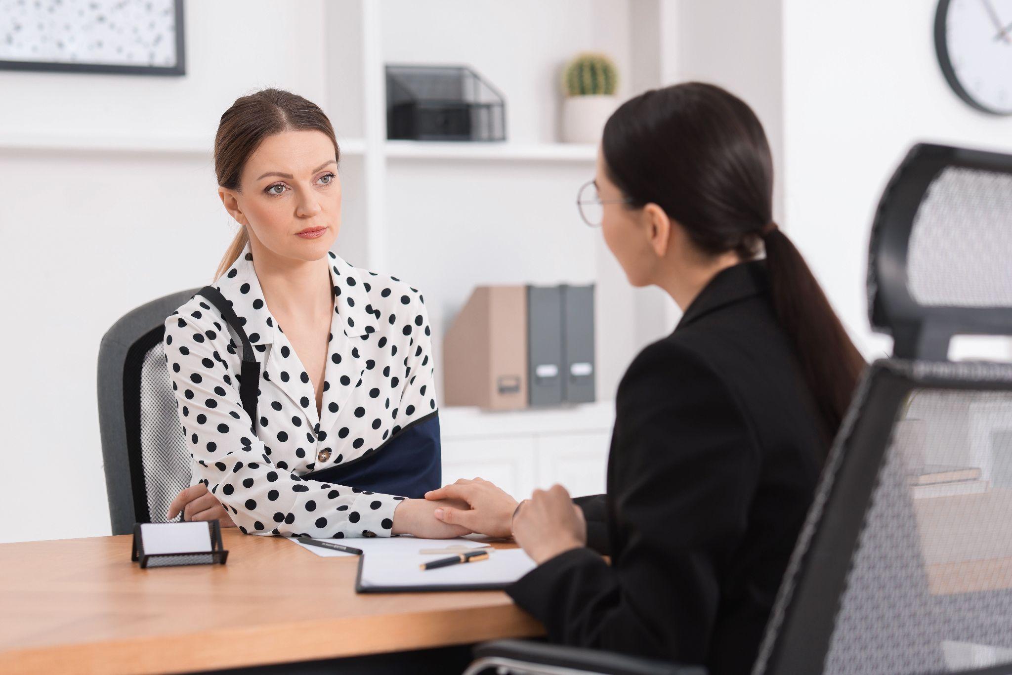 Meeting with an accident lawyer.